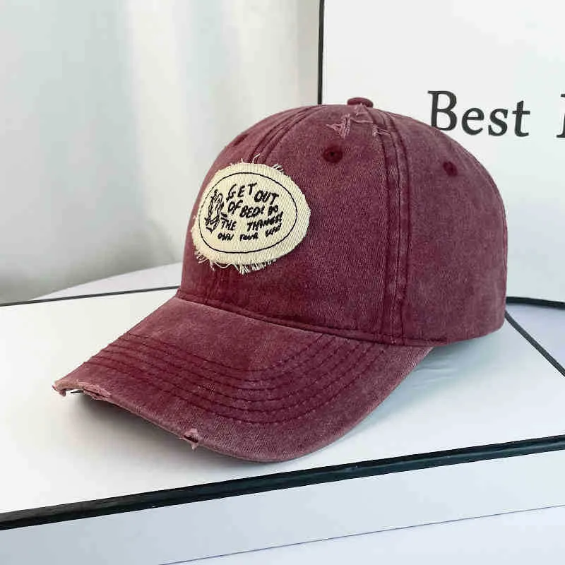 Lässige Distressed-Baumwoll-Baseballkappe für Damen Skanto