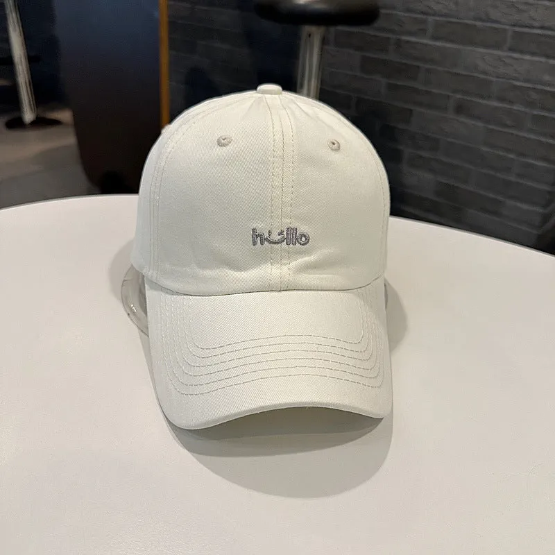 Unisex Lässige Baumwoll-Baseball-Cap mit Besticktem „Hello“ Skanto