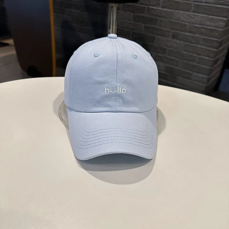 Unisex Lässige Baumwoll-Baseball-Cap mit Besticktem „Hello“ Skanto
