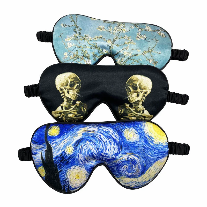 Unisex weiche ergonomische Schlafmaske mit konturiertem Augenbereich und verstellbarem Gummiband Skanto