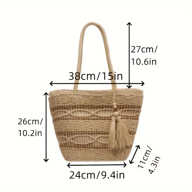 Handtasche aus handgewebtem Naturmaterial Skanto