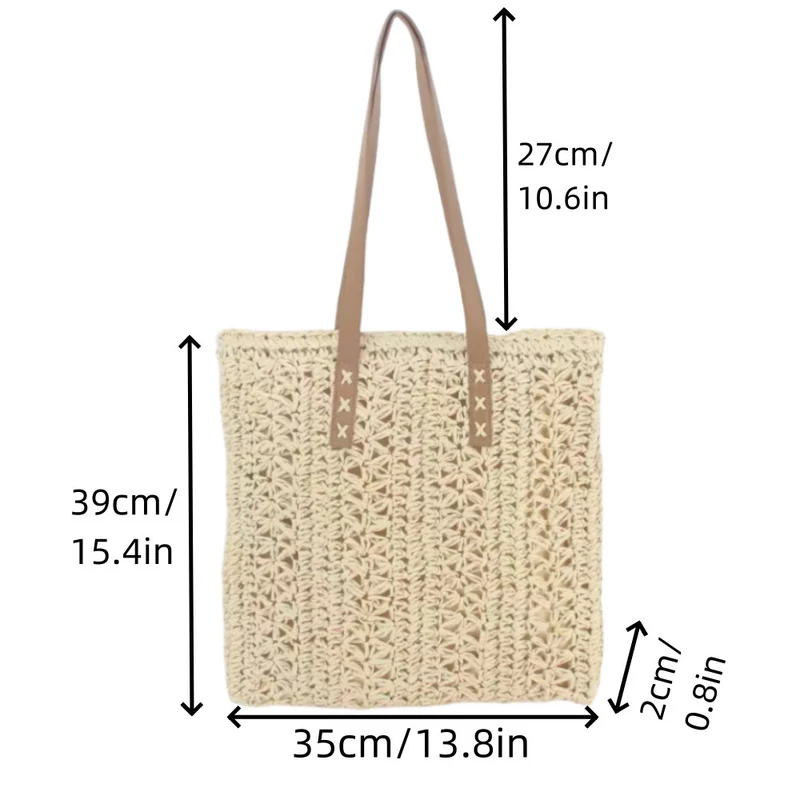 Handgewebte Strandtasche mit geflochtenem Muster Skanto