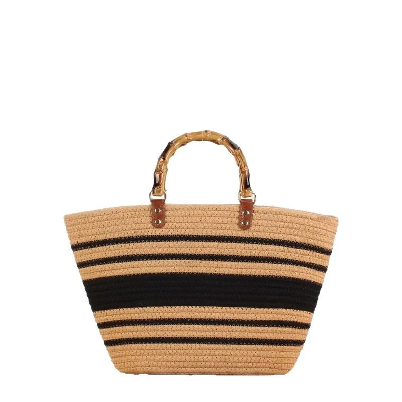 Große Strandtasche mit Bambusgriff Skanto