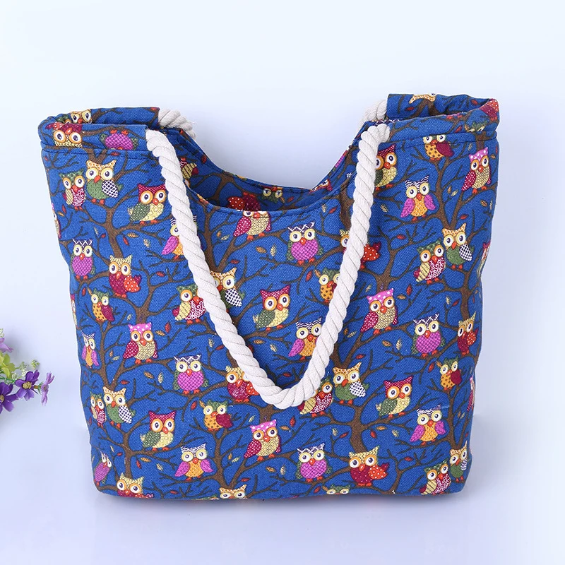 Strandtasche mit Eulenmuster Skanto
