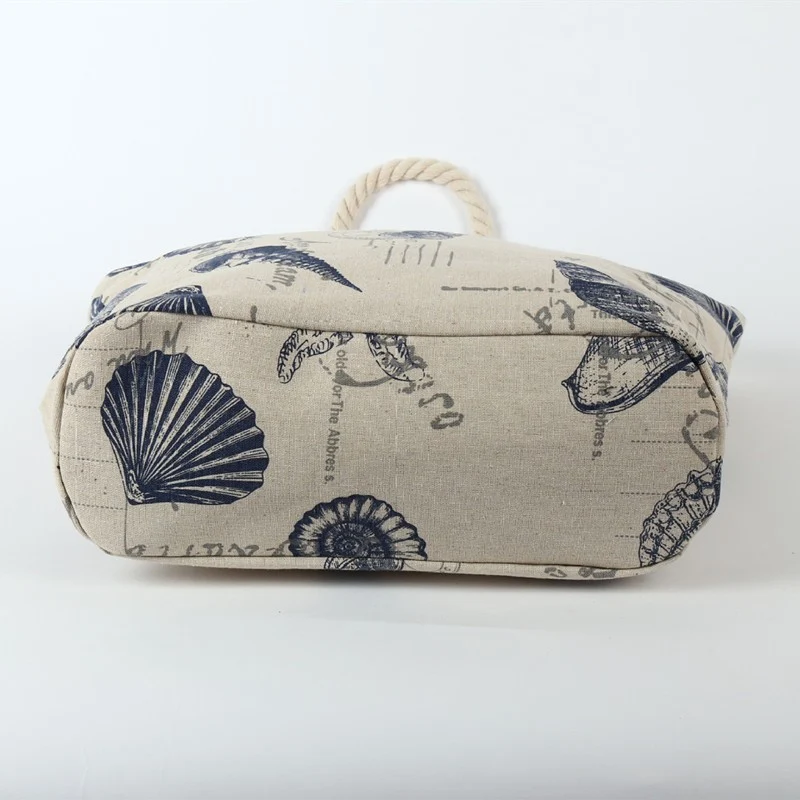 Strandtasche im maritimen Design mit robusten Seilgriffen Skanto