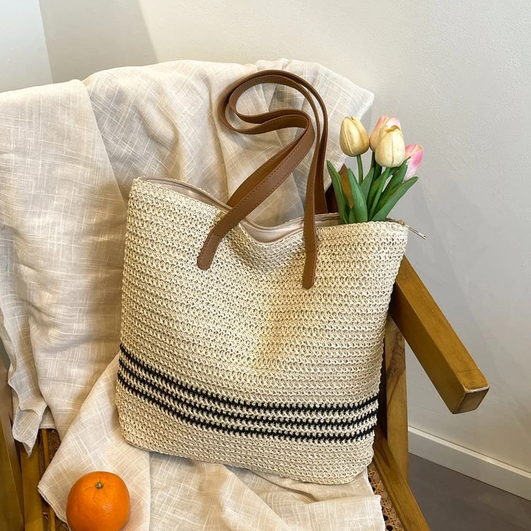 Geräumige Strandtasche mit strapazierfähigem Kunstledergriff Skanto