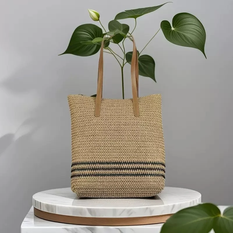 Geräumige Strandtasche mit strapazierfähigem Kunstledergriff Skanto