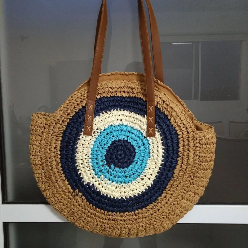 Runde Makramee-Strandtasche Skanto