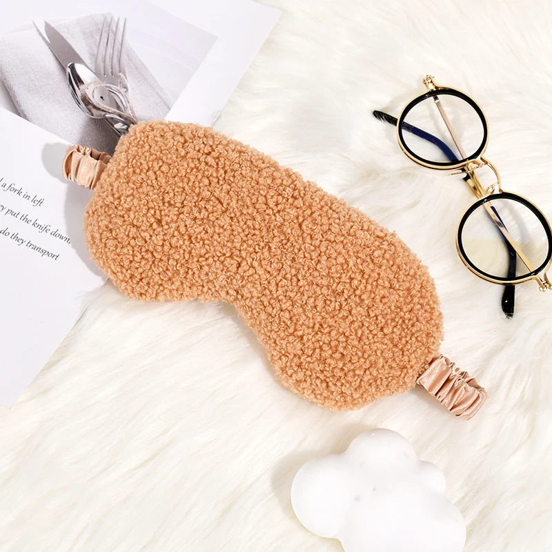 Skanto Teddyfleece-Schlafmaske für Damen mit verstellbarem Satinband Skanto