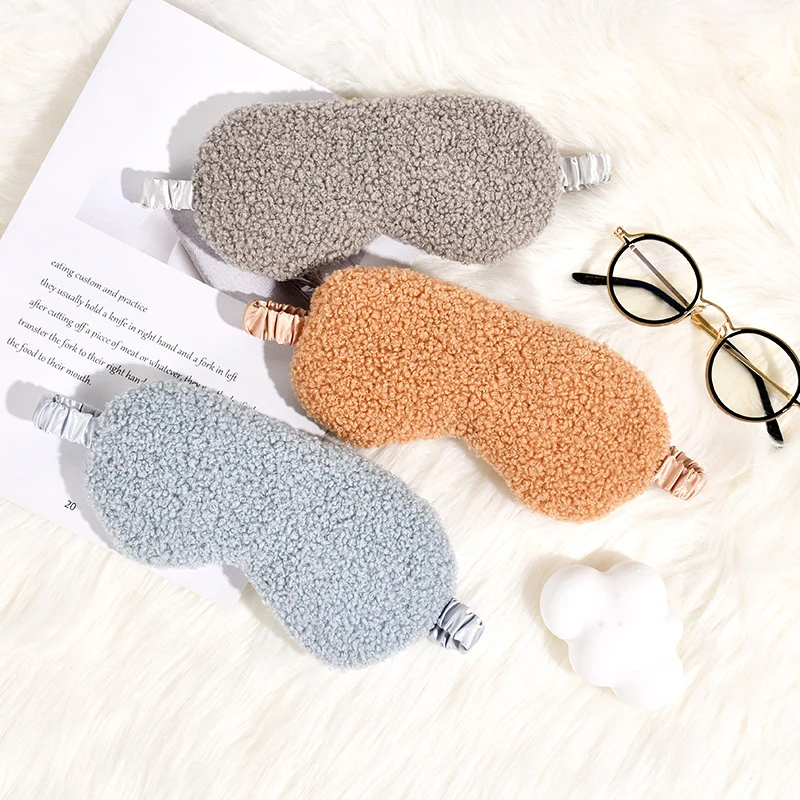 Skanto Teddyfleece-Schlafmaske für Damen mit verstellbarem Satinband Skanto