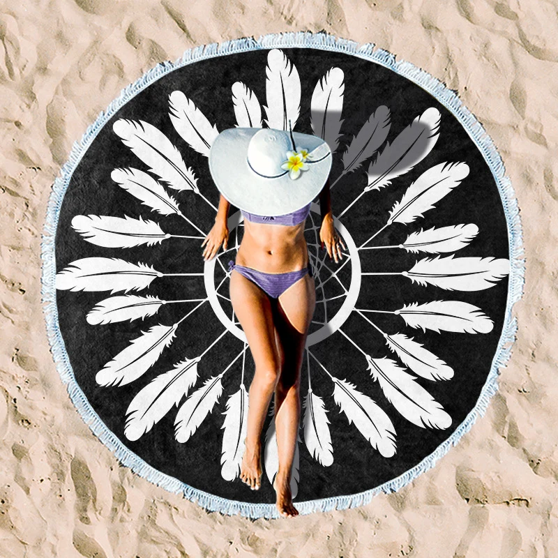 Rundes Strandtuch mit einzigartigem Ethno-Muster Skanto