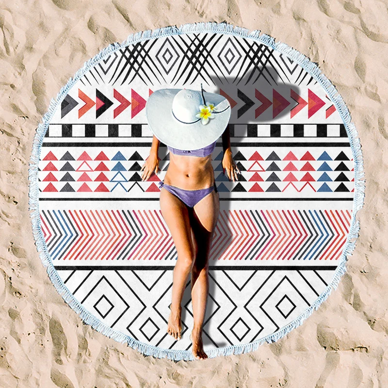 Rundes Strandtuch mit einzigartigem Ethno-Muster Skanto