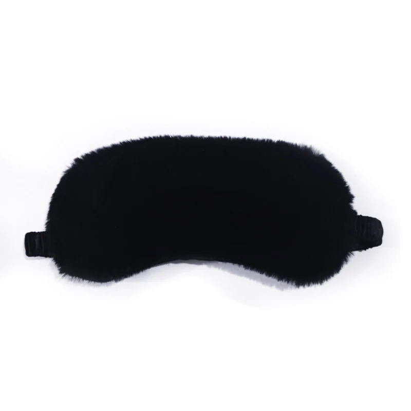 Nan flauschige ergonomische Augenmaske für Damen mit verstellbarem Satinband und weichem Kunstfellbezug Skanto