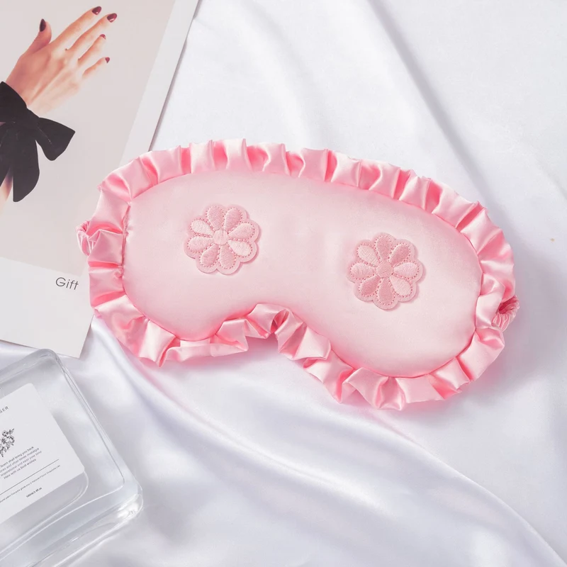 Bestickte Satin-Schlafmaske für Damen mit Rüschenbesatz und weicher Polsterung Skanto