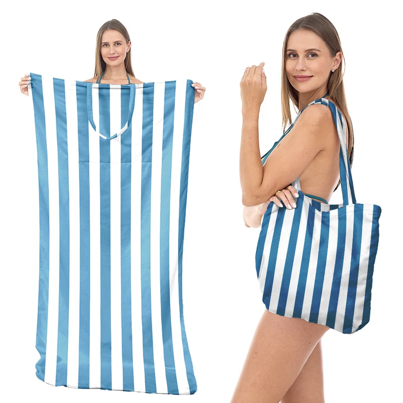 Multifunktionales Strandtuch mit integrierter Tragetasche Skanto
