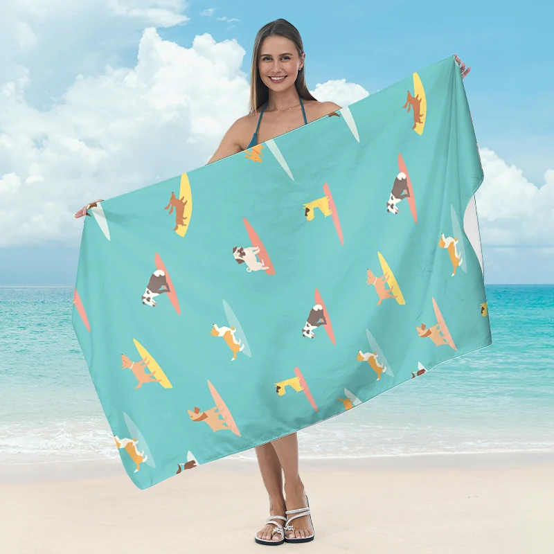 Strandtuch mit kreativem Surf-Motiv Skanto