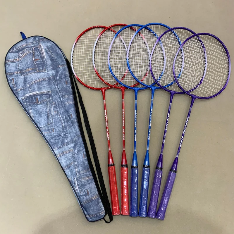 Badmintonschläger-Set mit mehrfarbigen Schlägern und Schutzhülle Skanto