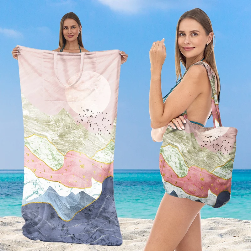 Strandtuch mit integriertem Tragebeutel-Design Skanto