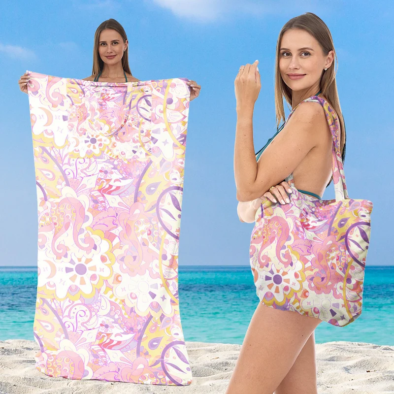 Strandtuch mit integriertem Tragebeutel-Design Skanto