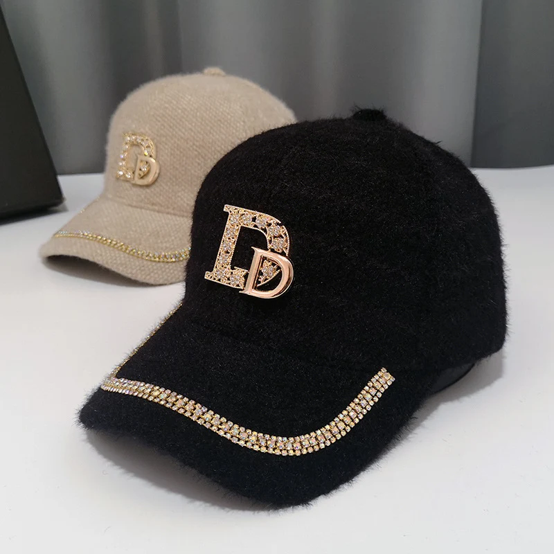 Damen Luxuriöse Verzierte Fleece Baseball Cap Skanto