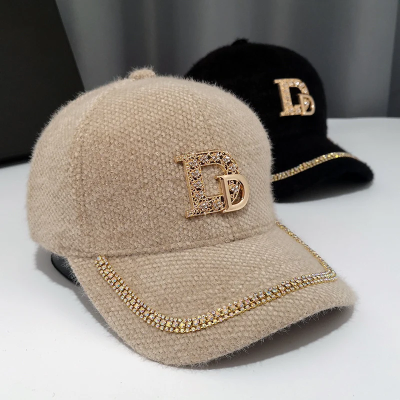 Damen Luxuriöse Verzierte Fleece Baseball Cap Skanto