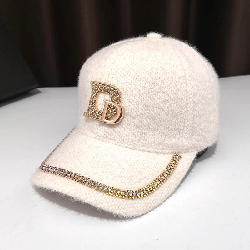 Damen Luxuriöse Verzierte Fleece Baseball Cap Skanto