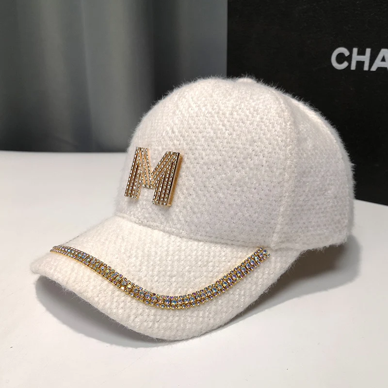 Damen Luxuriöse Verzierte Fleece Baseball Cap Skanto