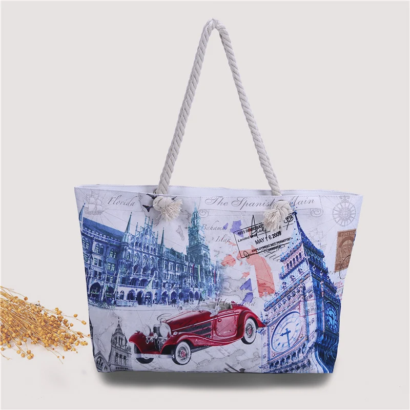 Große Strandtasche mit London-Motiv Skanto