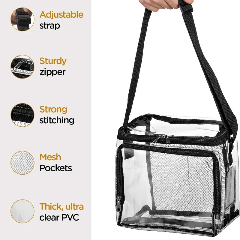 Transparente Transporttasche mit Netztaschen Skanto