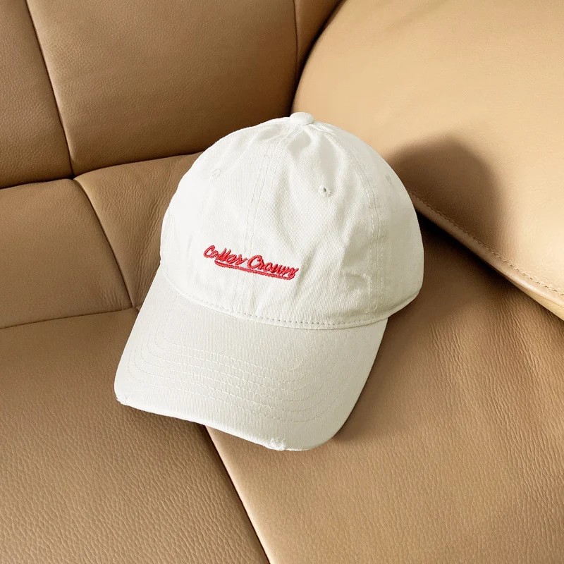 Lässige Distressed-Baumwoll-Baseballkappe für Damen Skanto
