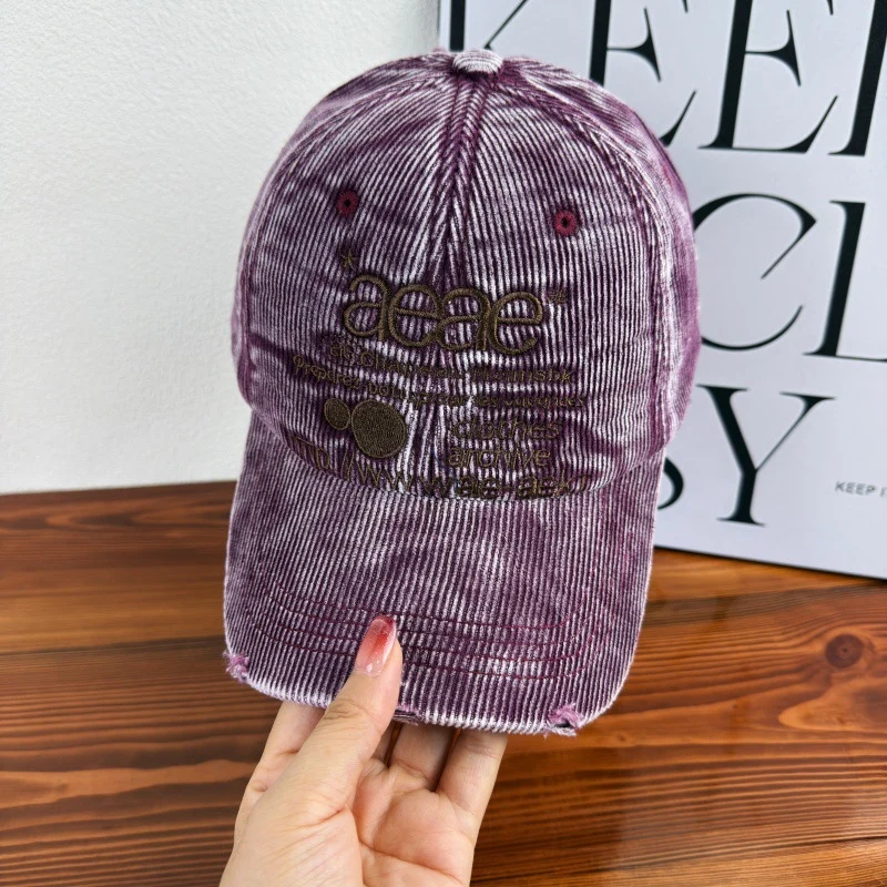 Damen Distressed Cord Baseballkappe Skanto