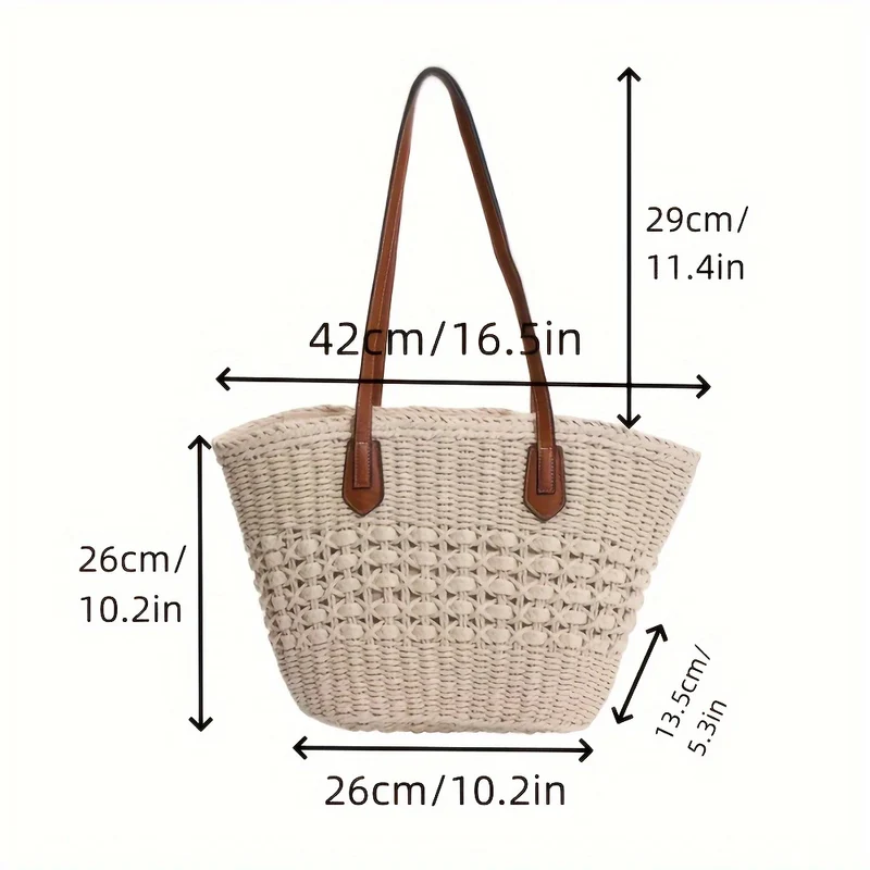 Handtasche mit geflochtenem Design und Ledergriff Skanto