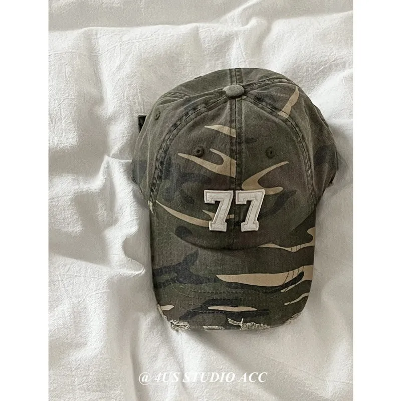 Damen Distressed Camouflage Baseballkappe Skanto