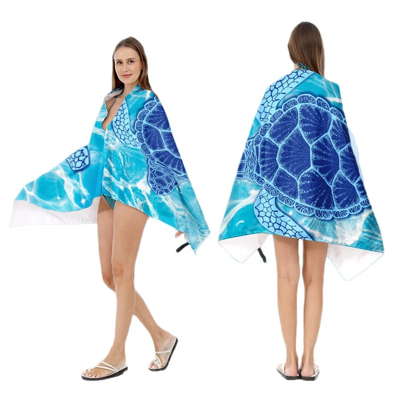 Kapuzen-Strandponcho mit kreativem Mandala-Design Skanto