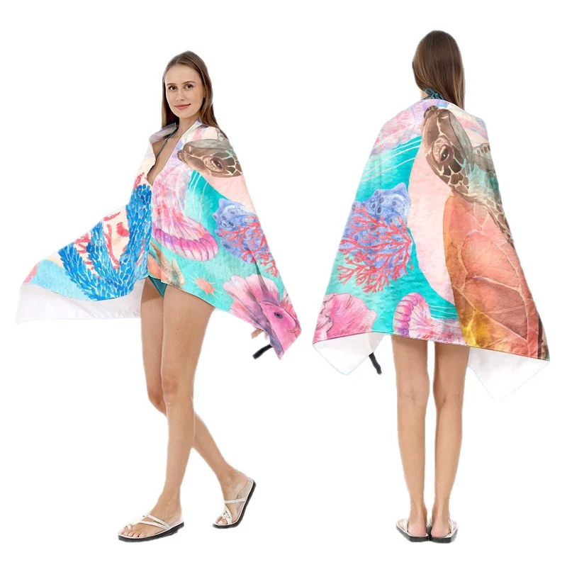 Kapuzen-Badeponcho mit Mandala-Motiv Skanto