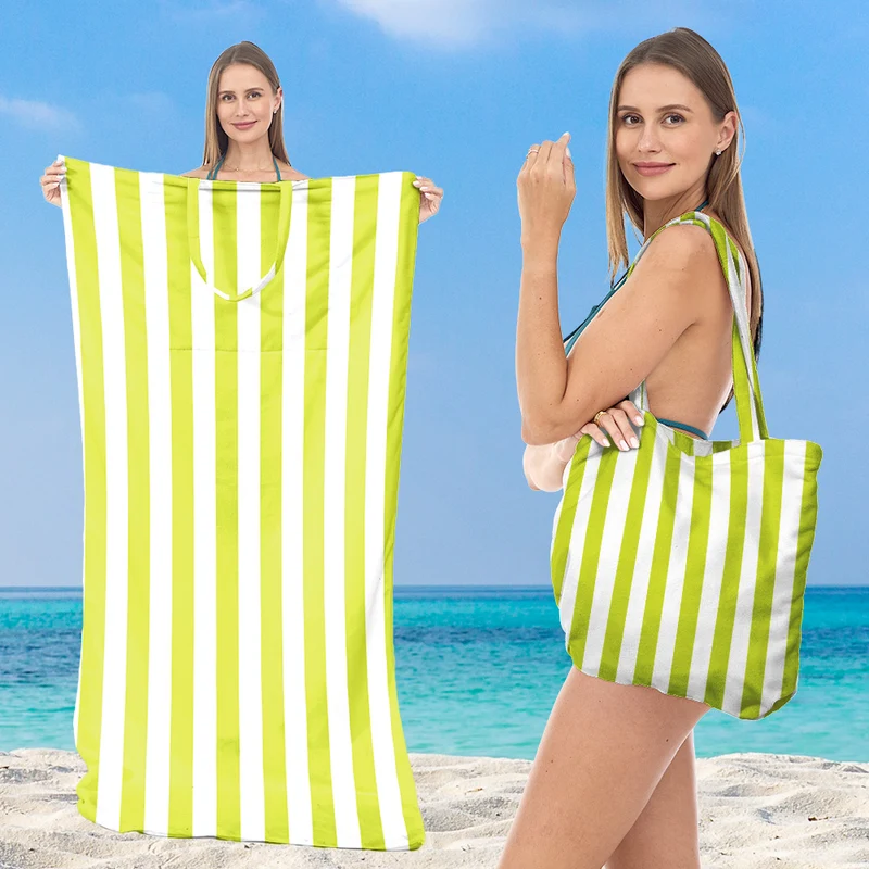 Großes praktisches Strandtuch mit integrierter Tragetasche Skanto
