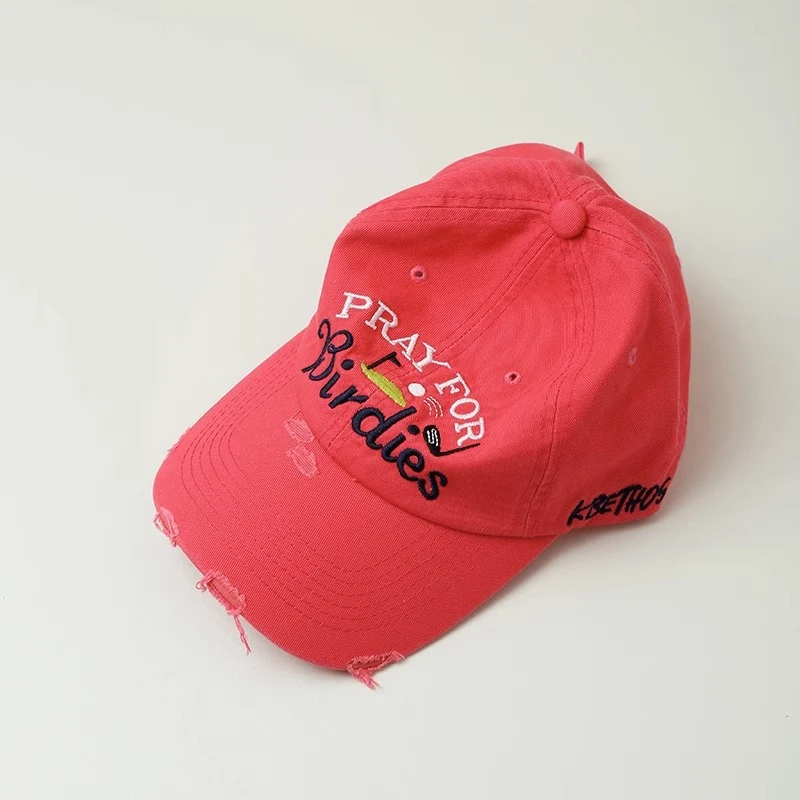 Bestickte Distressed Baseballkappe für Damen Skanto