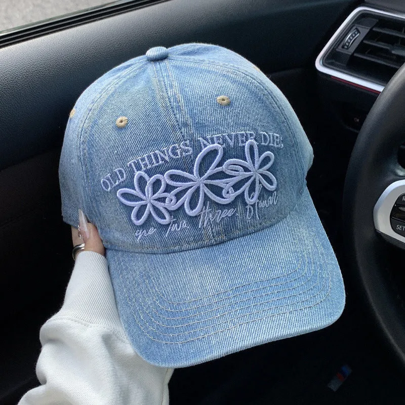 Damen Bestickte Denim-Kappe Skanto