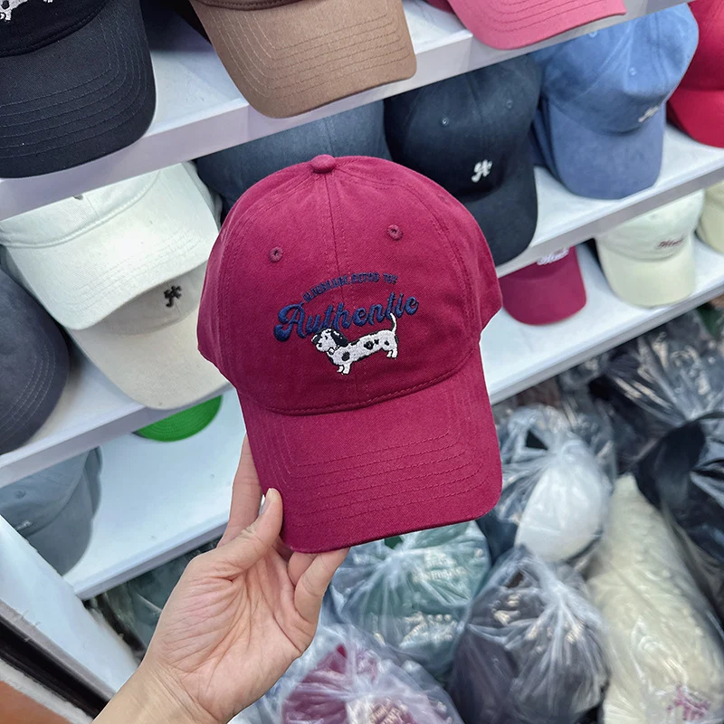 Bestickte Kuhmuster-Baseballkappe für Damen Skanto
