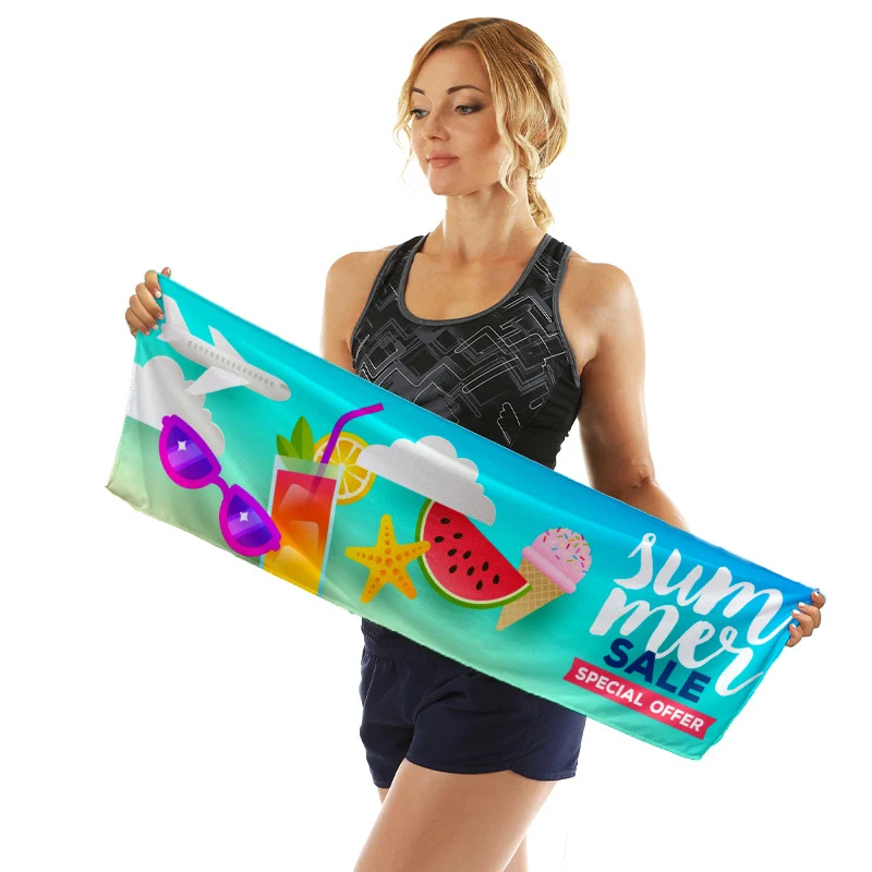 Sportliches Mikrofaserhandtuch mit lebendigem Sommerdesign Skanto