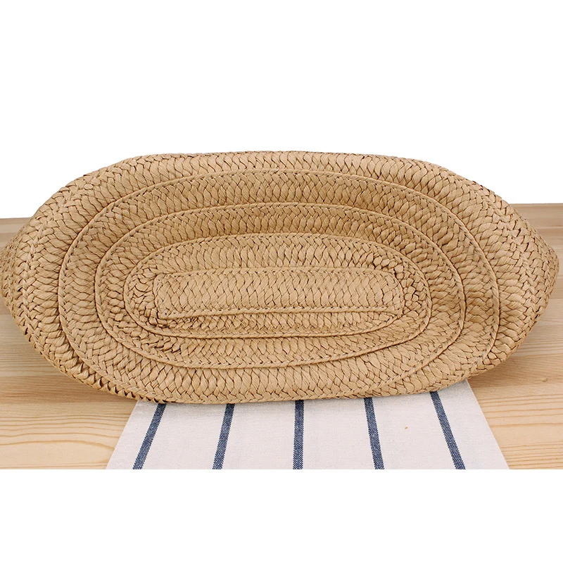 Trendige Stroh-Strandtasche mit Lederdetails Skanto