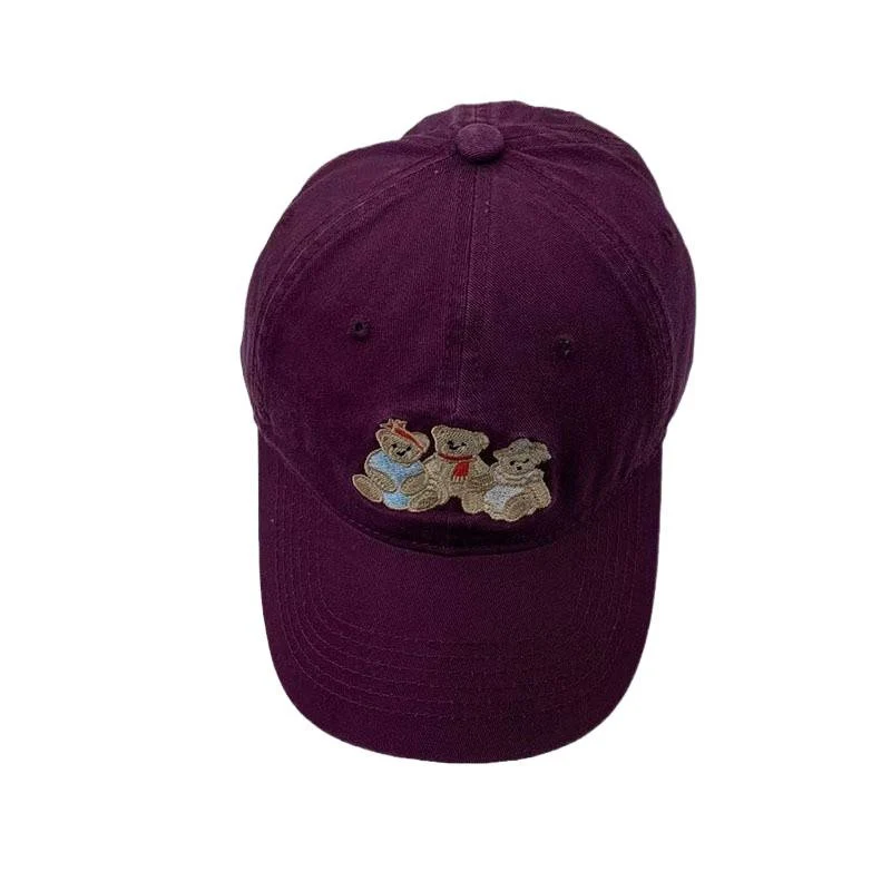 Damen lässige bestickte Teddybär-Baseballkappe Skanto