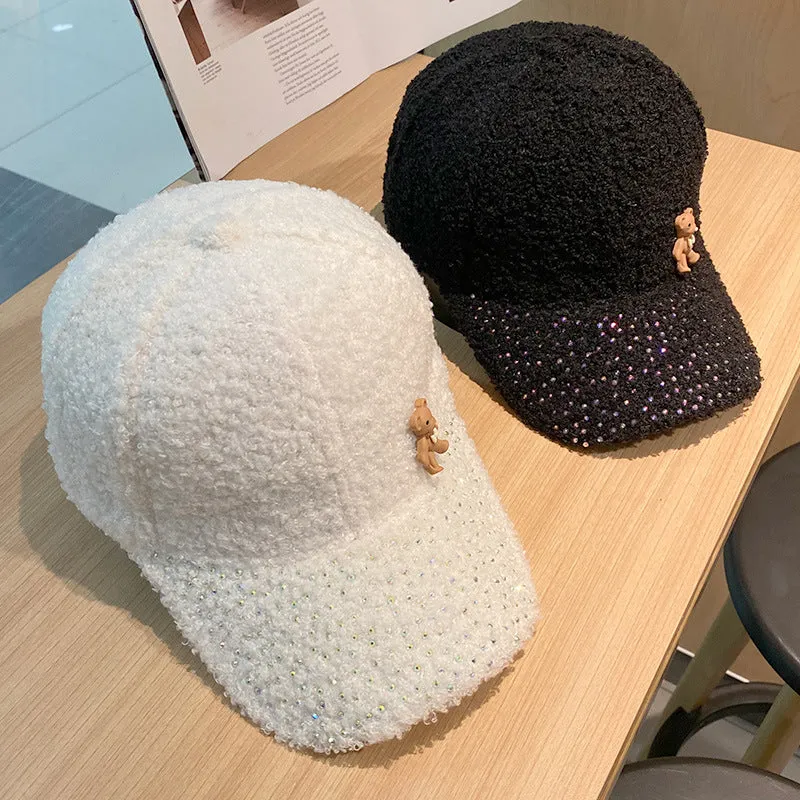 Damen Schimmernde Flauschige Baseball Cap Skanto