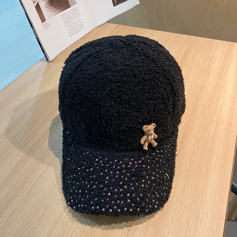 Damen Schimmernde Flauschige Baseball Cap Skanto