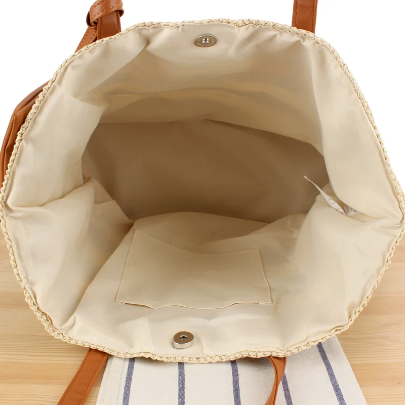 Strandtasche mit eleganten Ledergriffen und praktischer Innentasche Skanto