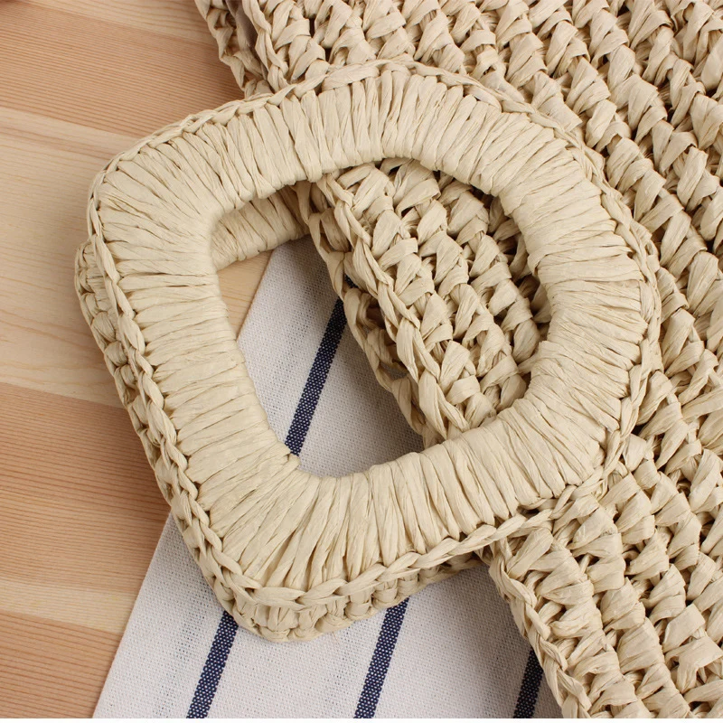 Handgefertigte Raffia-Crossover-Tasche mit eckigem Griff Skanto