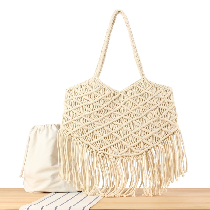 Kreative Makramee-Tasche mit Fransen-Design Skanto