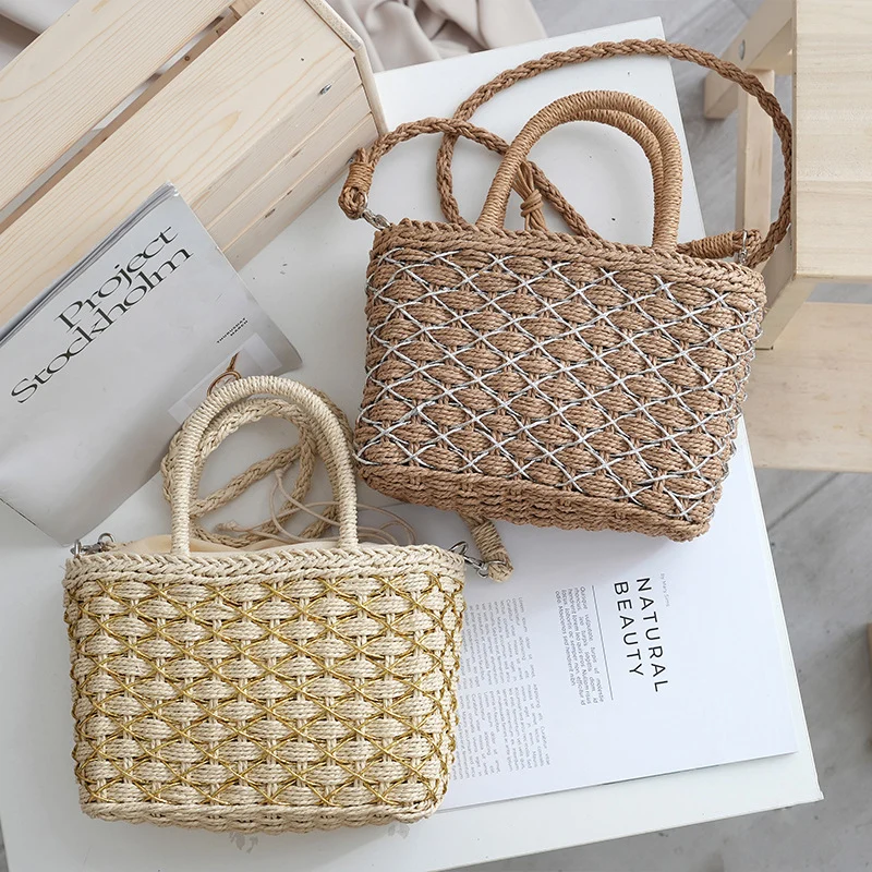 Stylische Rattan-Handtasche Skanto