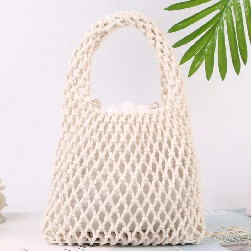 Handgeknüpfte Tote Bag aus Naturbaumwolle Skanto