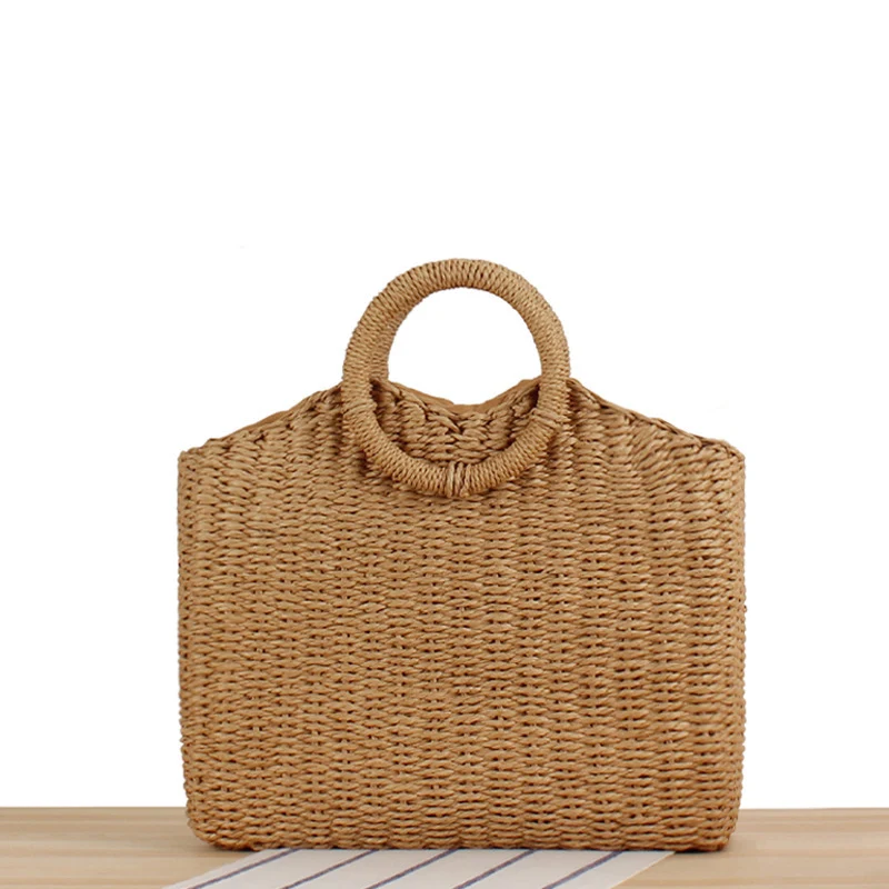Geflochtene Strandtasche mit runden Griffen Skanto